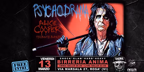 Psychodrama - Alice Cooper Tribute @ANIMA(Cena + Live)
