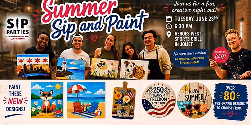 Pre-Drawn SIP & Paint Experience at Heroes West | 80+ Designs Including Paint Your Pet 6\/23\/26