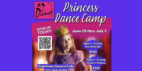 AGES 3 to 4 PRINCESS DANCE CAMP
