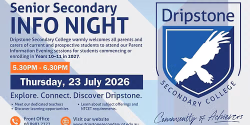 Night 2 - Senior Secondary Info Night | Dripstone Secondary College