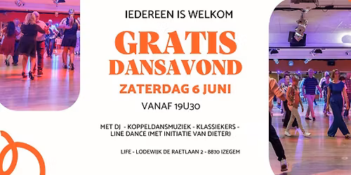 Gratis dansavond koppeldans en line-dance 