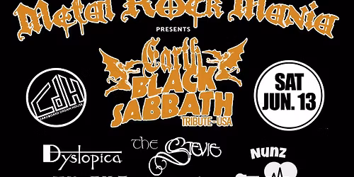 Mindsnap Music\u2019s Metal-Rock Mania Returns! w\/ EARTH \ud83c\udf0d (Black Sabbath Tribute Band USA) & more!