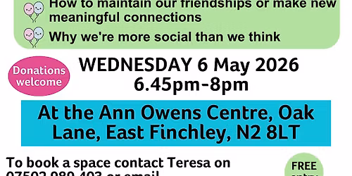 Talk: Building and keeping great friendships