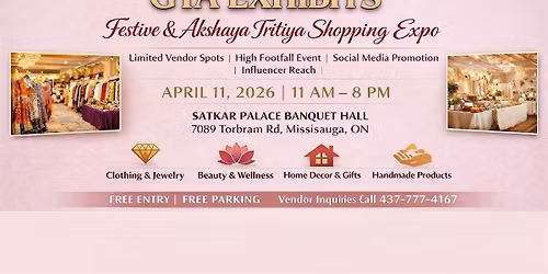 GTA Exhibits \u2013 Festive & Akshaya Tritiya Shopping Expo 2026 | Mississauga