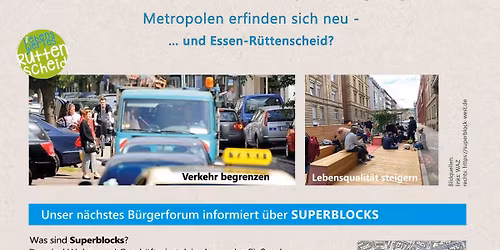  B\u00fcrgerforum zum Thema: Superblocks - Metropolen erfinden sich neu