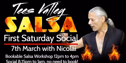 Tees Valley Salsa - First Saturday Social plus optional workshop! - MARCH with Nicolai V