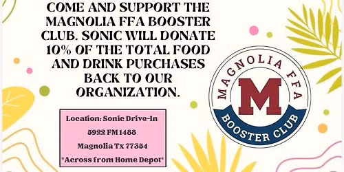 Magnolia FFA Booster Club Sonic Night