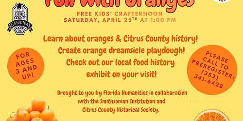 Free Kids' Crafternoon: Fun with Oranges