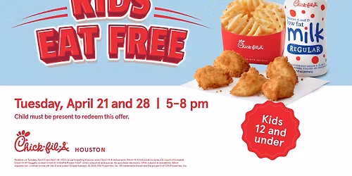 Kids eat FREE on April 21st, from 5-8pm!\ud83d\ude0b
