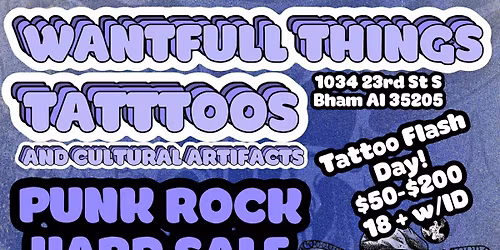 Punk Rock Yard Sale November Second @Wantfull Things!