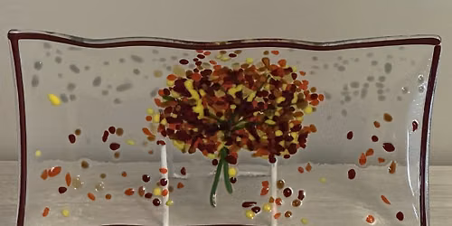 09\/13\/2026 - Fused Glass - Fall Tree Slumped Platter at Zada Maes