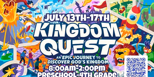 VBS free kids event July 13th-17th 8-2pm