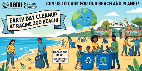 NAMI Racine County & Racine Friendship Clubhouse Earth Day Beach Cleanup