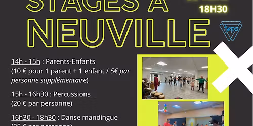 [STAGES DANSE & PERCUS - NEUVILLE - 29 NOV. 2025!!!] \ud83c\udfb6\ud83d\udc83\ud83c\udffd\ud83e\ude98\ud83d\udca5\ud83d\udca3