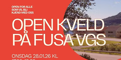 Open kveld p\u00e5 Fusa vidareg\u00e5ande skule onsdag 28.01.26 kl. 17-19.30