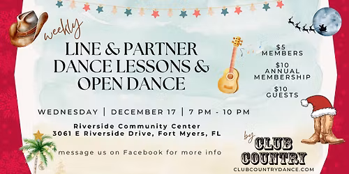 Weekly Line & Partner Dance Lessons & Open Dance!