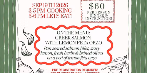 Chef\u2019s Table Cooking Class Series (class #2)