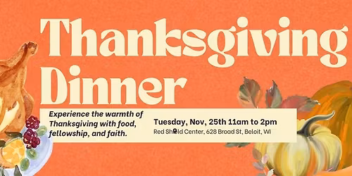 \ud83e\udd83 FREE Thanksgiving Meal at The Salvation Army - Beloit