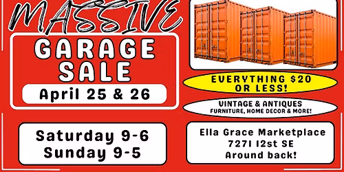 MASSIVE Garage Sale at Ella Grace Marketplace