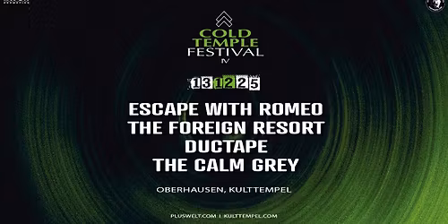 COLD TEMPLE FESTIVAL VOL. 4 \/\/ Sa. 13.12.2025 \/\/ Oberhausen, Kulttempel