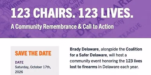 123 Chairs.  123 Lives.  Delaware's Empty Chair Project