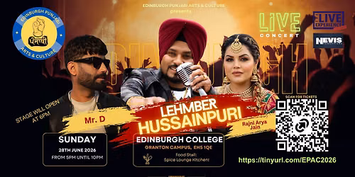 Edinburgh Punjabi Live Concert 2026 \u2013 Featuring Lehmber Hussainpuri