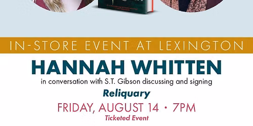 Hannah Whitten in conversation with S.T. Gibson discussing and signing Reliquary