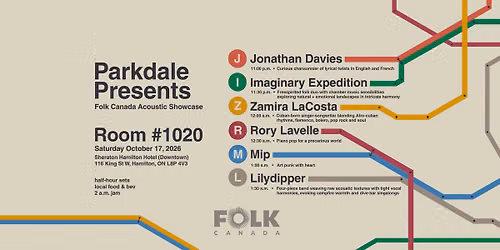 Parkdale Presents Folk Canada Acoustic Showcase Room #1020