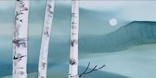 Alcohol ink on tile: Foggy Birch