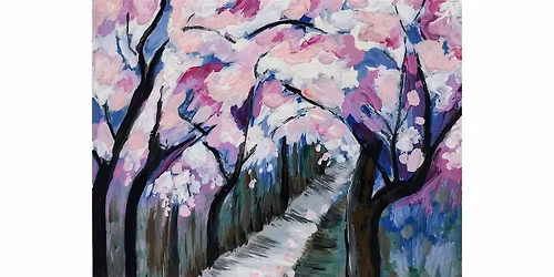 Walking Through the Cherry Blossoms \u2013 Acrylic Painting Class