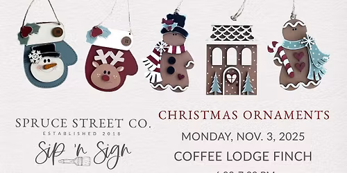 Christmas Ornament Sip 'n Sign at Coffee Lodge