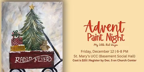 Advent Paint Night: My Little Red Wagon
