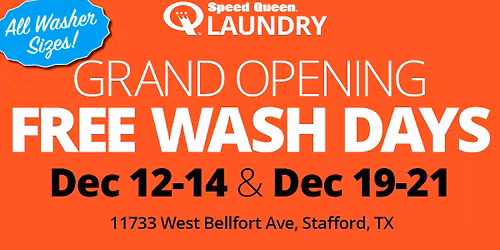 Bellfort Grand Opening & Free Wash Weekend 12\/12-12\/14