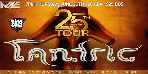 TANTRIC at Bigs Bar Live