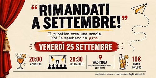 Serata di Improvvisazione teatrale: "Rimandati a settembre!"