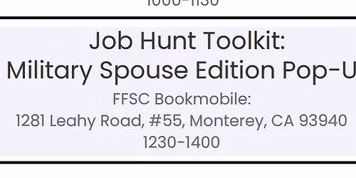 MilSpouse Job Hunt Pop-Up