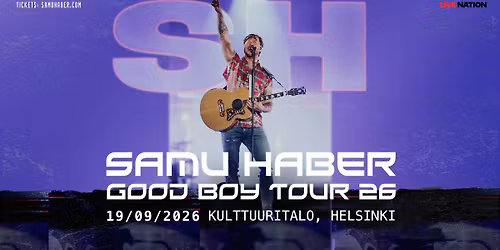 Samu Haber: Good Boy Tour 26, Kulttuuritalo, Helsinki 19.9.2026