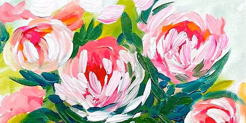 Paint and Wine Night in Christchurch - Peony Bouquet