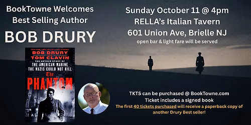 BookTowne Welcomes Best Selling Author Bob Drury at Rella's Italian Tavern