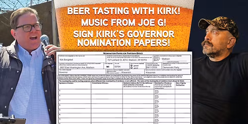 Update: 6 pm - 8:30 pm Bangstad for Gov Nomination Form Signing Party