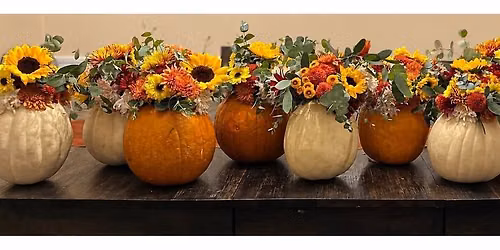 Pumpkin Fresh Flower Centerpiece Workshop