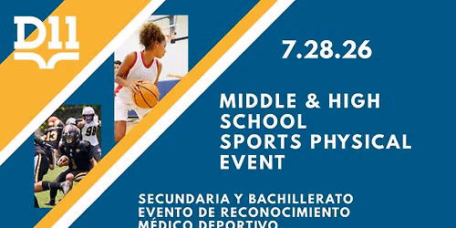 MS & HS Sports Physicals \/ Reconocimientos m\u00e9dicos deportivos para la ESO y el Bachillerato