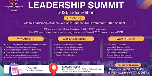Global Women Entrepreneurial Network Leadership SUMMIT 2026- India Edition