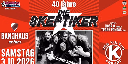 40 Jahre Die SKEPTIKER! | 3.10.26 VEB Kultur im Bandhaus Erfurt