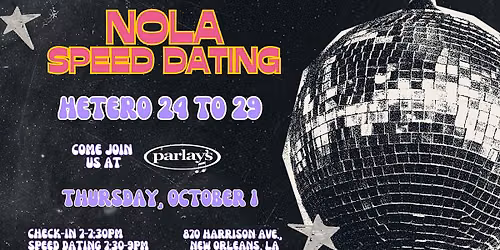 10\/1 - NOLA Speed Dating @ Parlay's