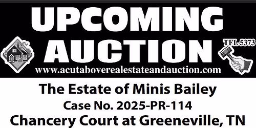 UPCOMING REAL ESTATE AUCTION (House & 0.61+\/- acres) 1665 Kingsport Hwy, Greeneville, TN 37745 