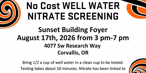 No Cost Nitrate Screening at the Sunset Building Foyer
