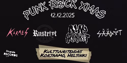 PUNK ROCK XMAS: Aino & Hajonneet, Riistetyt, K\u00e4rmes, S\u00e4\u00e4d\u00f6t