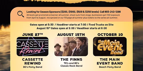 Early Bird Tix! 2026 Rockin The Lake Concert Series 3 Concert