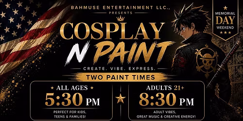 Cosplay N Paint: Anime Sip & Paint +Mini Golf \u2728